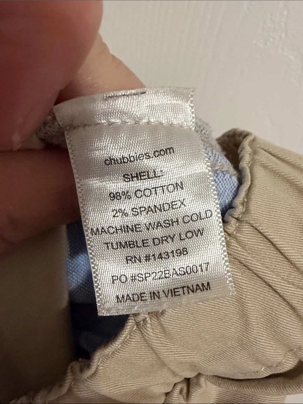 Chubbies Original Stretch Casual Shorts Khaki Tan